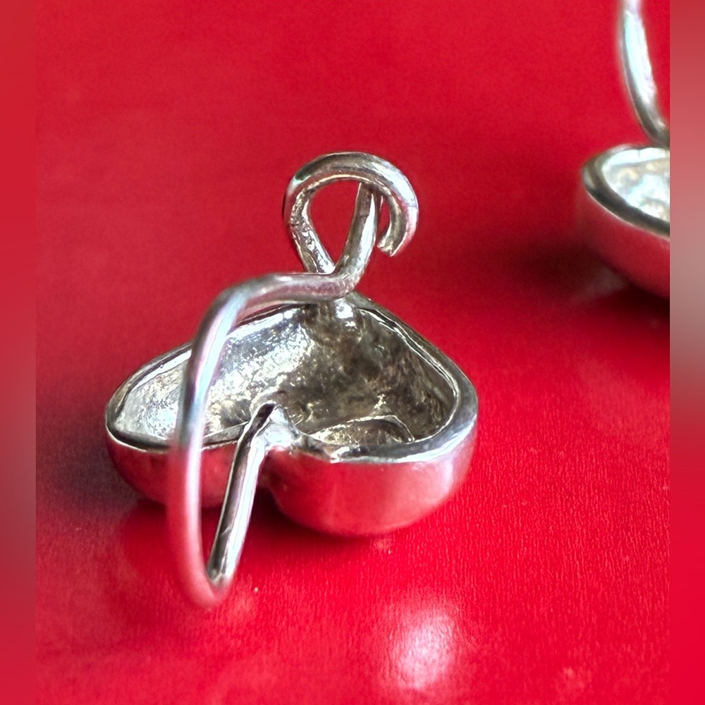 925 Silver Earrings,Heart Swirl Drop Earrings in Silver - Picture 7 of 9